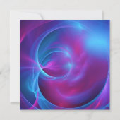 Invitation Mariage Bleu Violet et Rose Cosmic Swirly Fracta (Devant)