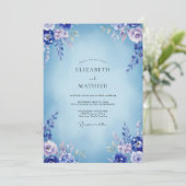 Invitation Mariage Bleuet Hydrangea Eucalyptus Gris (Debout devant)