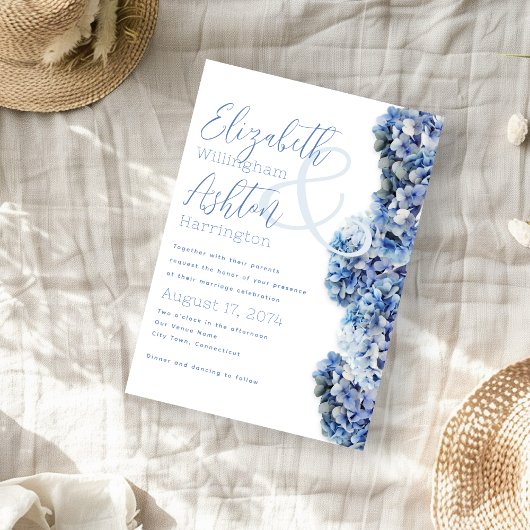 Invitation Mariage Bliss Bleu Nom complet du couple
