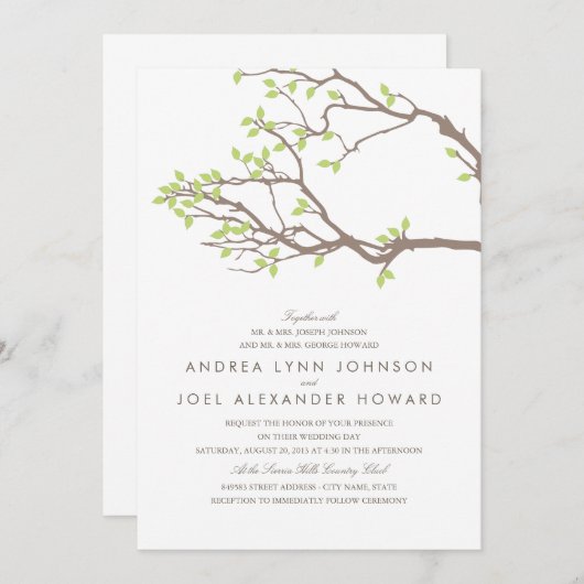 Invitation Mariage Blisser Branches (Devant / Derrière)