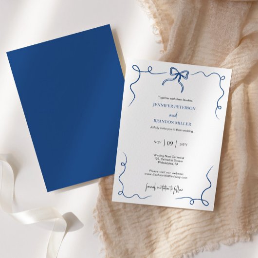 Invitation Mariage blu français de Hand Draw