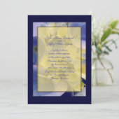 Invitation Mariage Blue and Gold Hydrangea (Debout devant)