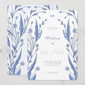 Invitation Mariage Blue Buttercup (Devant / Derrière)