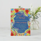 Invitation Mariage Blue Fiesta (Debout devant)