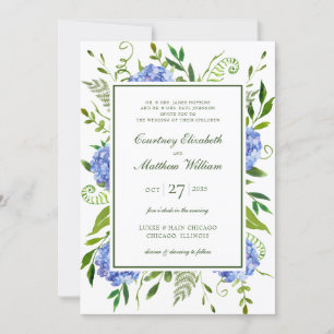 Invitation Mariage Blue Hydrangeas