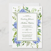 Invitation Mariage Blue Hydrangeas (Devant)