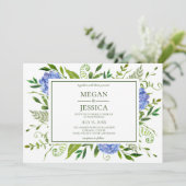 Invitation Mariage Blue Hydrangeas (Debout devant)