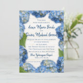 Invitation Mariage Blue Hydrangeas (Debout devant)