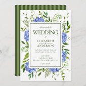 Invitation Mariage Blue Hydrangeas (Devant / Derrière)