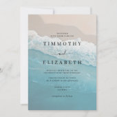 Invitation Mariage Blue Ocean Sand Beach (Devant)