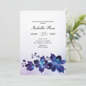 Invitation Mariage Blue Orchidée (Debout devant)