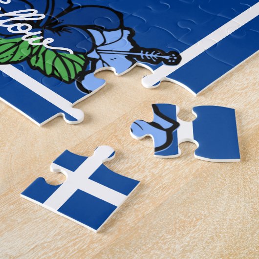 Invitation Mariage Blue Puzzle (Côté)