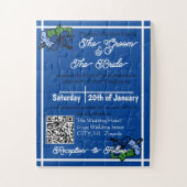 Invitation Mariage Blue Puzzle (Vertical)