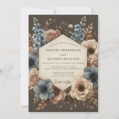 Invitation Mariage Blue Rose Moody Bloom (Devant)