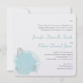 Invitation Mariage Blue Seashell Beach (Devant)