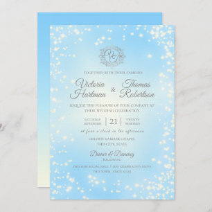 Invitation Mariage Blue Sparkle Sky