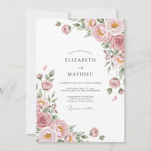 Invitation Mariage Blush Ethereal Bloom (Devant)