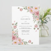 Invitation Mariage Blush Ethereal Bloom (Debout devant)