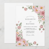Invitation Mariage Blush Ethereal Bloom (Devant / Derrière)