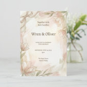 Invitation Mariage Blush Magnolia (Debout devant)