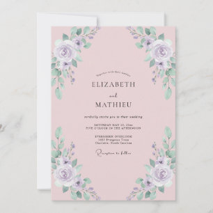 Invitation Mariage Blush Mauve Pivoine