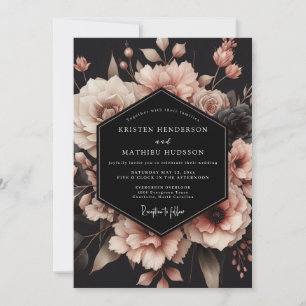 Invitation Mariage Blush Noir Bloom