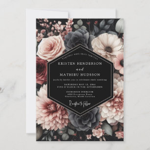 Invitation Mariage Blush Noir Chiaroscuro