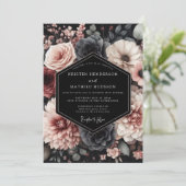 Invitation Mariage Blush Noir Chiaroscuro (Debout devant)