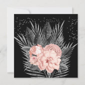 Invitation Mariage Blush Peach Charcoal Floral Black (Dos)