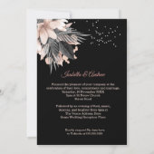 Invitation Mariage Blush Peach Rose Charbon Floral Noir (Dos)