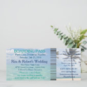 Invitation Mariage Boarding Pass Ticket Beach Destination (Debout devant)