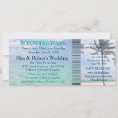 Invitation Mariage Boarding Pass Ticket Beach Destination (Devant)