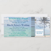 Invitation Mariage Boarding Pass Ticket Beach Destination (Devant)