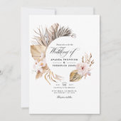 Invitation Mariage bohème à l'aquarelle (Devant)