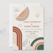 Invitation Mariage Bohème Abstrait à Arche (Devant)