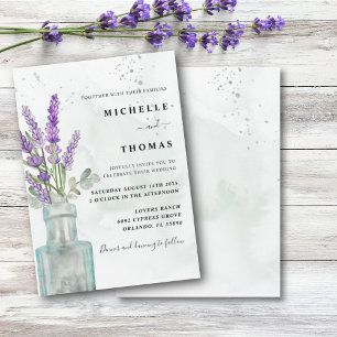 Invitation Mariage Bohème aquarelle Eucalyptus et Lavande