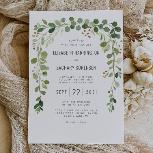 Invitation Mariage Bohème Arche d'Eucalyptus