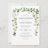 Invitation Mariage Bohème Arche d'Eucalyptus (Devant)