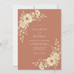 Invitation Mariage Bohème Artistique en Terracotta