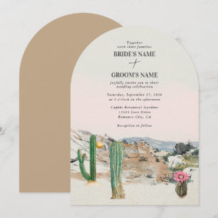 Invitation Mariage Bohème au Cactus du désert à l'aquarelle