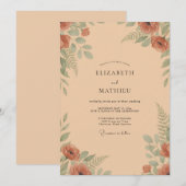 Invitation Mariage Bohème au Pot de Terre Cuite (Devant / Derrière)