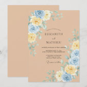 Invitation Mariage Bohème au Sable Rafiné (Devant / Derrière)