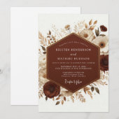 Invitation Mariage Bohème Automnal en Terracotta (Devant / Derrière)