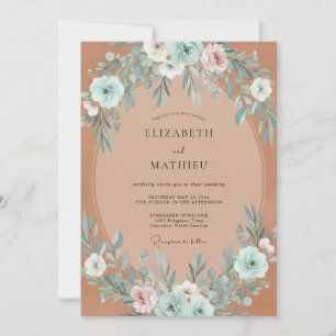 Invitation Mariage Bohème Automnal Terracotta Sérénité