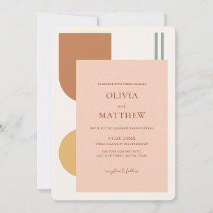 Invitation Mariage Bohème aux Arches Terracotta Jaune Rustiqu