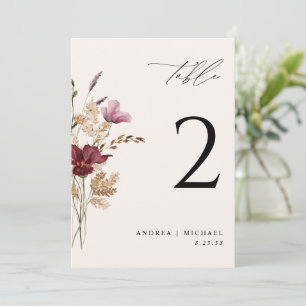 Invitation Mariage Bohème aux Fleurs Sauvages Élégant d'Autom