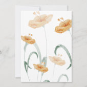 Invitation Mariage Bohème aux fleurs sauvages pêche et vert s (Dos)