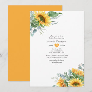 Invitation Mariage Bohème avec Tournesol et Eucalyptus