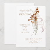 Invitation Mariage Bohème Blanc Éthéré d'Automne Ensemble ave (Devant / Derrière)