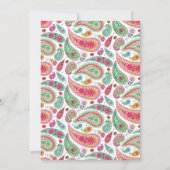 Invitation Mariage Bohème Boho Chic rose indien Paisley (Dos)